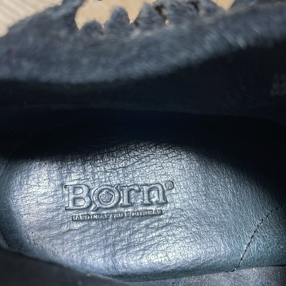 Born Thora Fringe Genuine Suede Ankle Bootie - Black - Picture 8 of 14